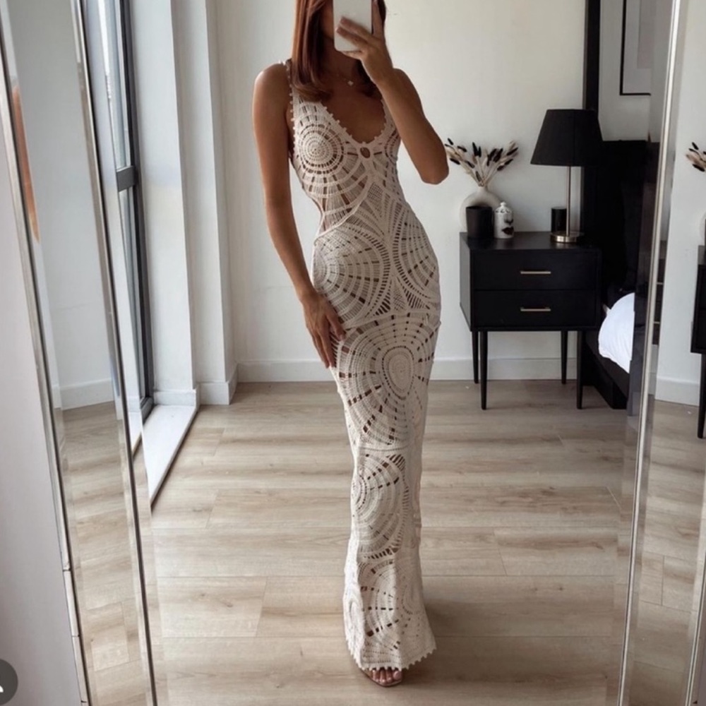 ZARA crotchet maxi dress
